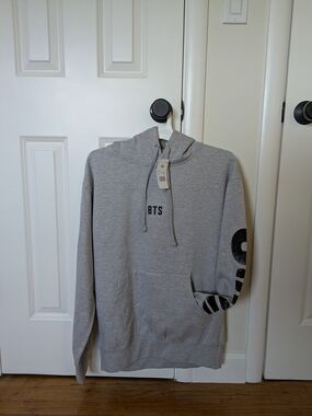 BTS Men's Gray Logo Pullover Hoodie